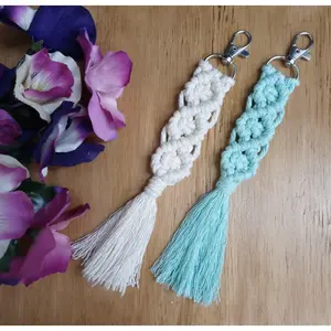 The Triple Knot Handmade Macrame Keychain, Lobster Claim Keychain, Macrame Art