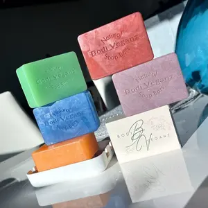 Bodi Veganz Natural Chemical-Free Soap Bars 6 oz Lemongrass Goat's Milk, Turmeric Kojic Acid, French Green Clay, Campfire, Mountain Man, Brown Sugaa', Arctic Mint, Tangy Florida Citrus