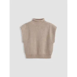 Cider [3 colors, size 0-10] High Neck Solid Knitted Vest