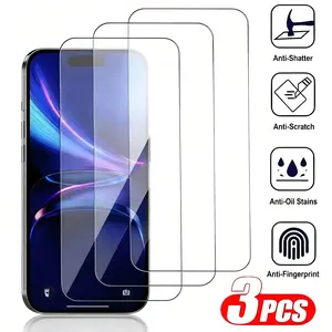 3pcs Tempered Glass Screen Protector For Apple iPhone 11/12/13/14/15/16 Pro Max Plus X/XS/XR Series, Smartphone, Ultra-high Definition, 9H Hardness, Scratch And Shatter Resistant, Dustproof, Easy To Install