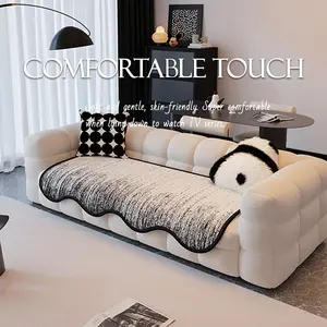 Modern Line Pattern Sofa Cover, Dustproof Sofa Slipcover, Anti-Slip Pet Friendly, Cat Scratch Resistant, Odorless, Durable, Easy Installation