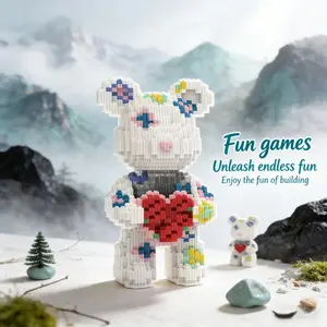 Lucky Rose Bear Toy, Trendy Decoration Statue, Creative Handmade DIY Ornament, Christmas Halloween Holiday Gift, Birthday Present