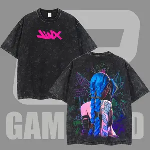 Retro Vintage Jinx x Powder Arcane: League of Legends Washed T-shirt Game Cotton, FPS, Game Lover Unisex Shirt Gift for Him Her Y2K Hoodie Sweatshirt