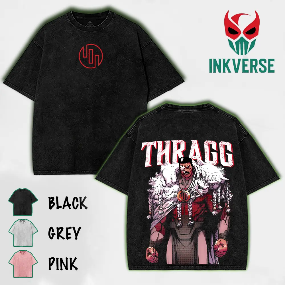 "Thragg The Conqueror" viltrumite compression War - 2 side v5 Washed Tshirt, Comics Wash T-Shirt, TV Show T-shirt, Unisex Shirt Streetwear graphic Menswear Cotton Fabric Top lover graphic tee