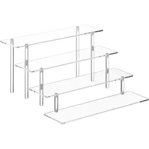 4 Tier Acrylic Perfume Organizer Stand, Clear Display Risers for Perfume, Cologne, Cosmetic, Skincare, Funko POP, Dessert Display, Cupcake Stand Holder