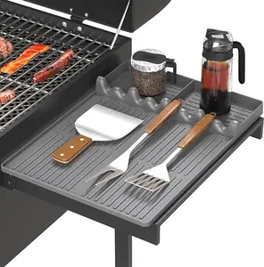 Father's Day Gift Idea: Silicone Griddle Side Shelf Mat for Blackstone, Non-Slip Heat Resistant Outdoor BBQ Organizer Mat, Essential Grill Accessory for Dad