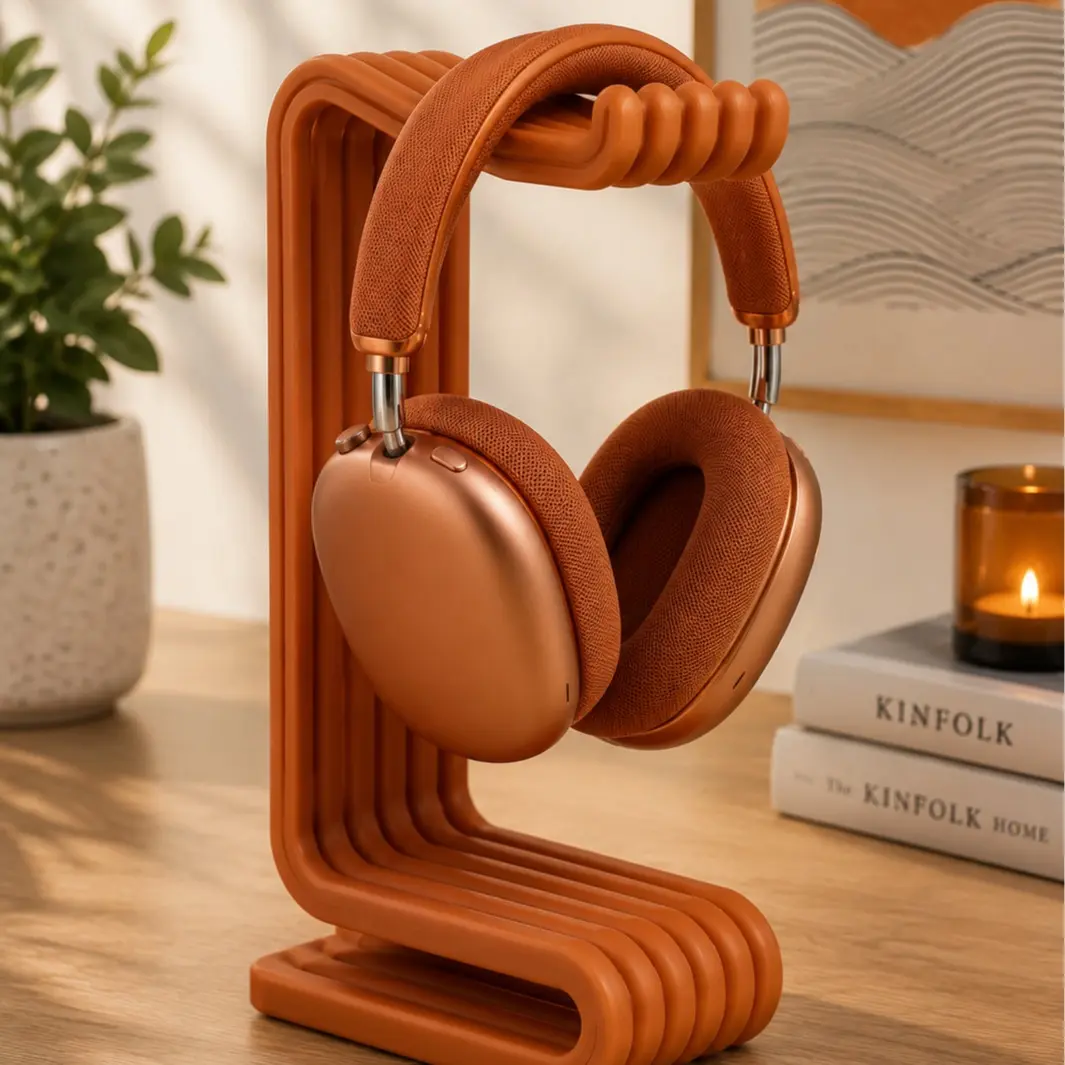 3D Printed Headphone Stand – Modern Desktop Headset Holder, Gaming & Home Office Organizer