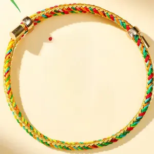 5-Color Braided Bracelet Handmade Adjustable Lucky Rope Bracelet for Women & Men