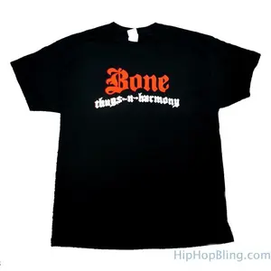 Bone Thugs n Harmony Red & White Logo Black T Shirt