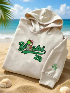 Y0shi Gaming Embroidered Sweatshirt, Video Game Embroidery Hoodie, Gamer Gift, Retro Video Game Outfit