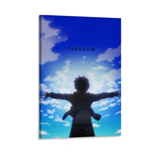 Eren Yeager "Freedom" Quote Poster - Attack on Titan Anime Wall Art, Motivational Manga Print, Aesthetic Decoration for Teen Bedroom, Living Room & House, Bedroom Decor,inspirational poster,inspirational poste,home decor wall art,corridor wall art