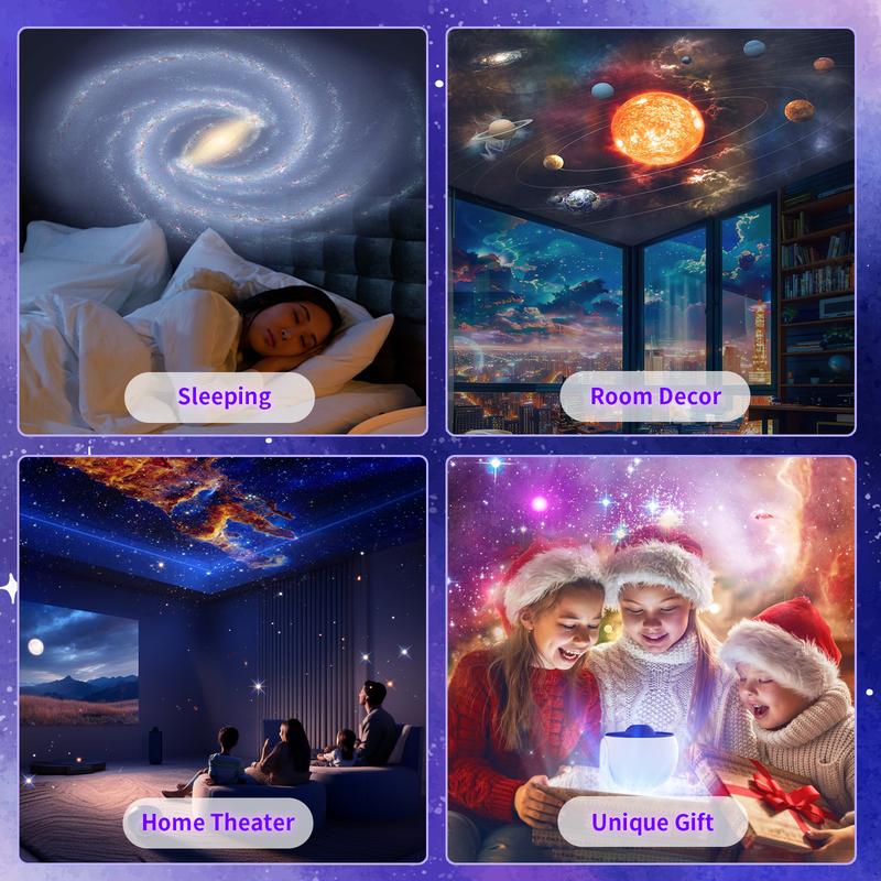 Galaxy Projector 13 in 1 Planetarium Star Projector Realistic Starry Sky Night Light with Solar System Constellation Moon for Kids Adults Bedroom Ceiling Home Theater Living Room Decor Led Multicolor