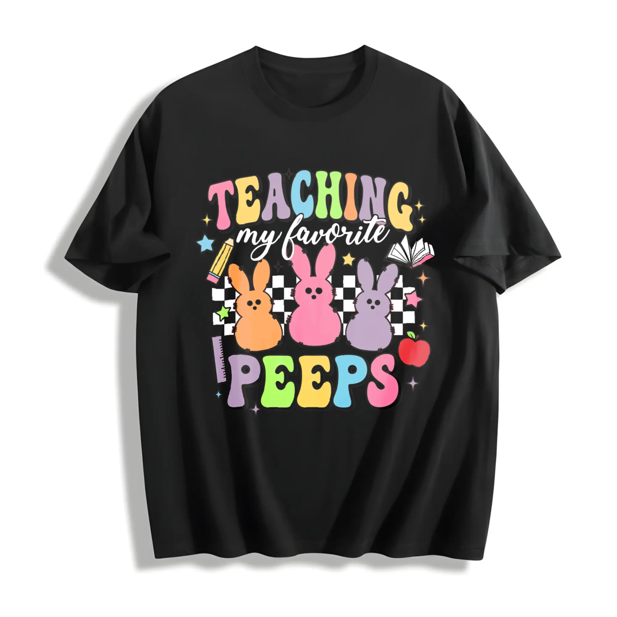 Teaching My Favorite Peeps T-Shirt, Teacher Tee, Easter TShirt, Easter Bunny T-Shirt, Retro Easter, Gift for Her