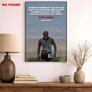 [NO FRAME] Stay Hard Motivation Poster, 40% Rule Quote Wall Art, David Goggins Inspired Gym Decor, Mental Toughness Print
