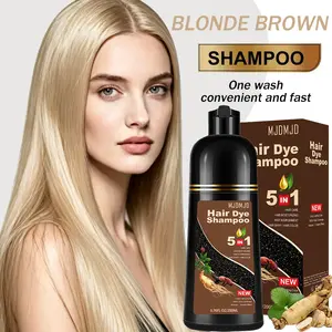 Blonde Brown 5-in-1 Hair Dye Shampoo, Fast Gray Hair Coverage, Long-Lasting Semi-Permanent Hair Color, Nourishing & Moisturizing Formula, Easy At-Home Use, Travel Size 200ml