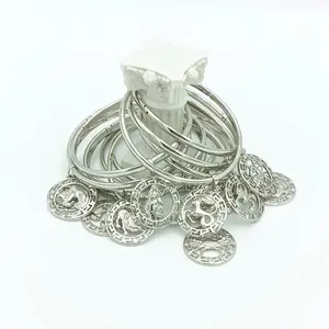 Yordy Women's Zodiac Bracelet with Platinum-Colored Stainless Steel Multilayered Bangles 7 Inches Size Elegant Design