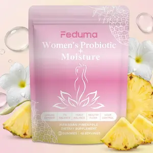 Feduma Women's Probiotic Moisture Gummies , pH Balance & Healthy Flora , Hawaiian Pineapple,80 Count
