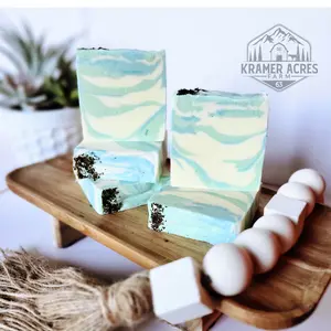Eucalyptus & Mint Goat Milk Soap Moisturizing Hand & Body Soap Essential Oil Soap Sensitive Skin Amino Acid Hydrating Lactic Acid Essential Oil Natural Soap Skin Aging Soothes Skin Acne Treatment Eczema Psoriasis Skin Irritation Hypoallergenic Soap