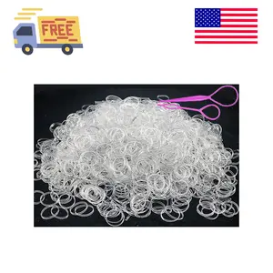2000 PCS Clear Elastic Mini Ponytail Rubbers Ties, Soft Non-Slip Small Hair Accessories for Girls