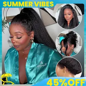 Glueless Newborn Hairline Invisi Strap 360 Skin Lace Frontal Kinky Straight Wig Pre-Everything Natural Look Human Hair Wig#Summervibes