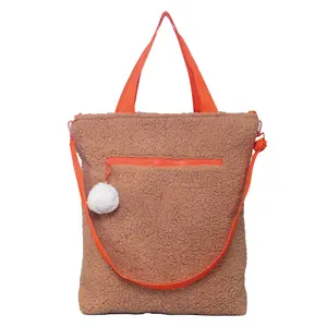 Snuggle Tote XL – The Oversized Sherpa Tote Bag for Sleepovers, Curry