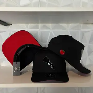 Exclusive Caps Sinaloa Estado Silueta SnapBack Hat-Black/Red visor