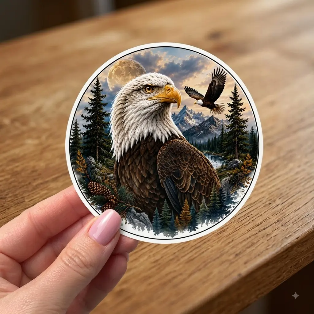 Fly High Jackie Sticker, Big Bear Eagle Memorial Decal, Bald Eagle Tribute Sticker, Jackie the Eagle Gift