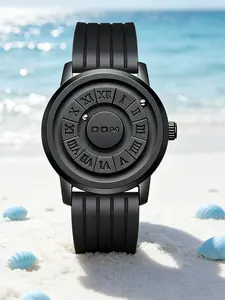 Men's Street Style Round Quartz Watch, Fashionable Magnetic Levitation Watch with Box, Trendy All-match Watch for Birthday Gift, Fashionable Stylish Watch