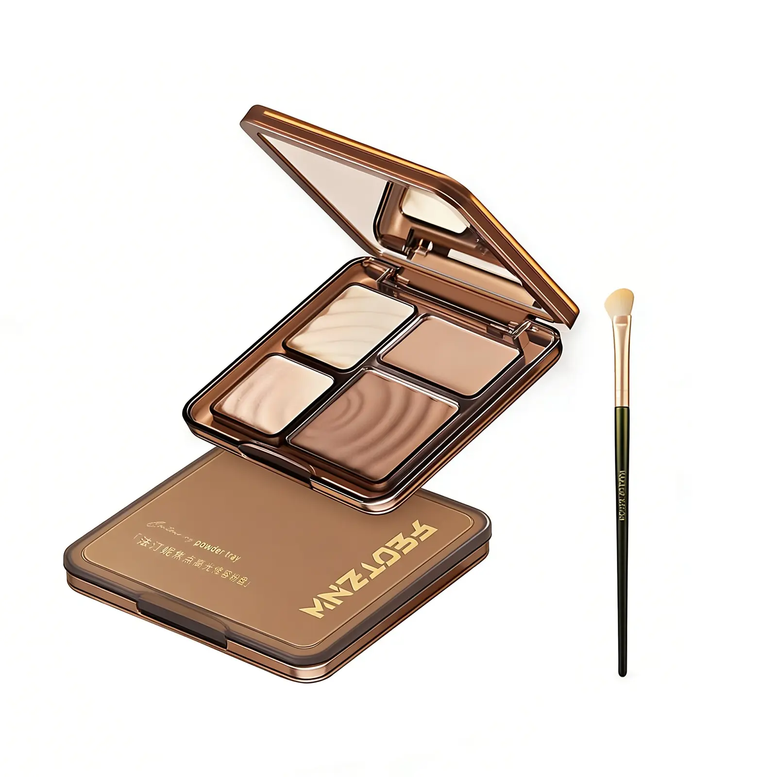 Highlight Contour Quad Palette, Matte + Pearl Gloss Combo, Easy Application, Natural Look, Perfect for Daily Makeup, Valentine's Day Gift