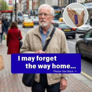 Elderly Safety QR Contact Keychain, Senior ID Tag, Family Emergency Contact Keyring, Memory Loss Reminder Tag, Anti-Lost Safety Keychain for Seniors