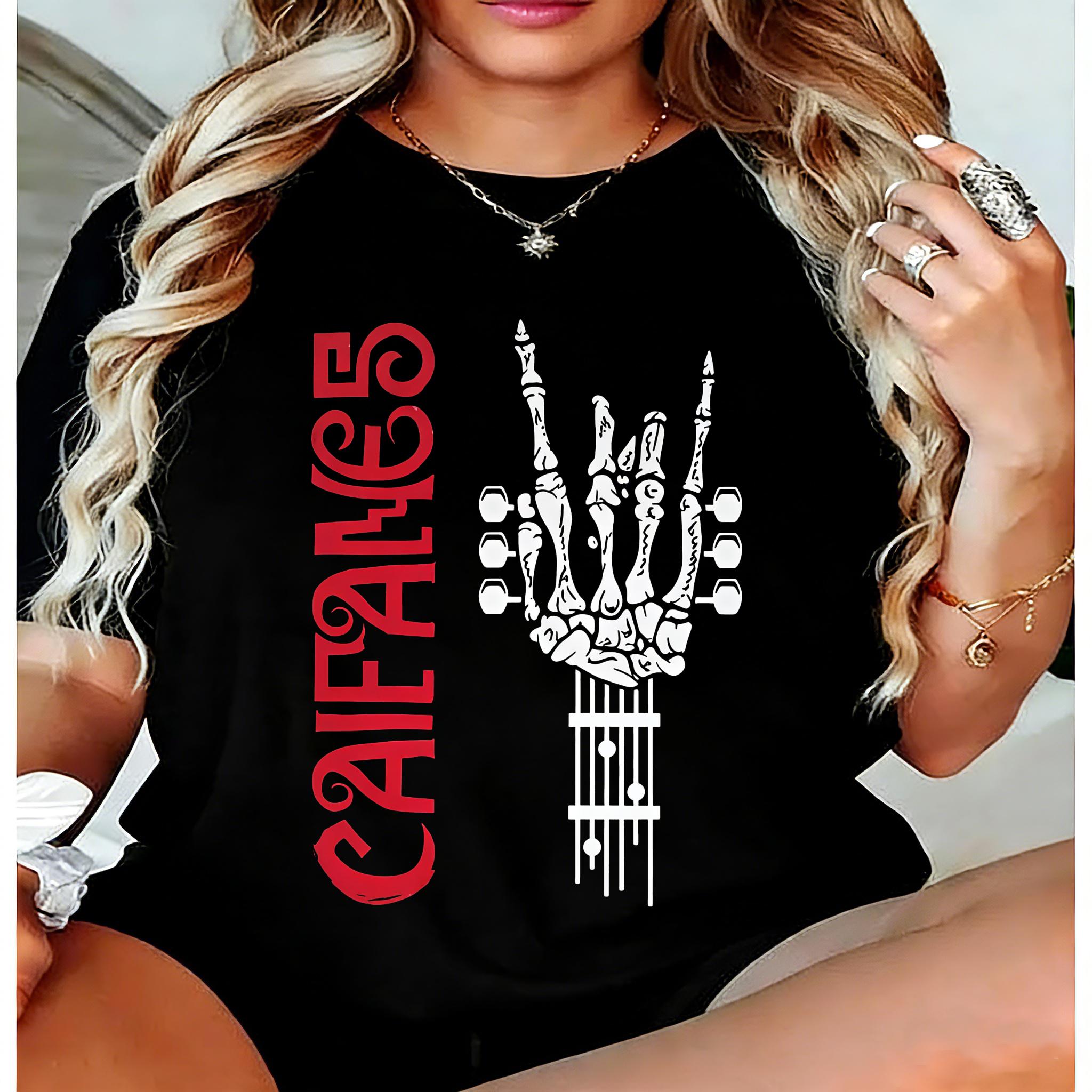 100% Cotton High Quality Unisex T-shirt - Rock The Silence Caifanes Group, Skull Print Graphic Tee, Round Neck, Casual Jersey Fabric, Prime Day Fashion, Can be Paired with Unisex Pants, Golden Rings, Necklaces, Watches, Soft and Comfortable Summer Style