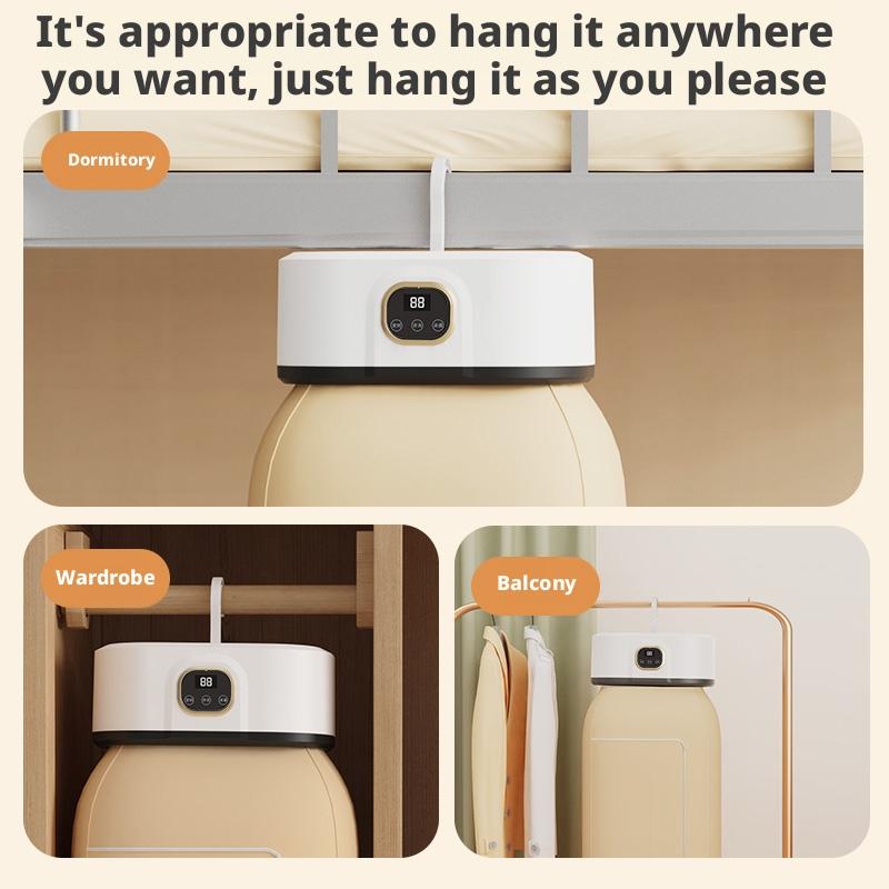 Folding Electric Clothes Dryer, Sterilizer and Dryer, Smart Fast Drying with Timer, Portable and Compact Design for Home, Dorm, Travel, RV Use