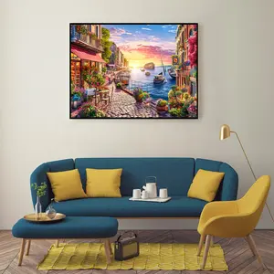Huadada Jigsaw Puzzle 1000 Pieces "Charming Street View of Europe"  Homepage Innovation Creative Gift Interactive Game for Adults Educational Game