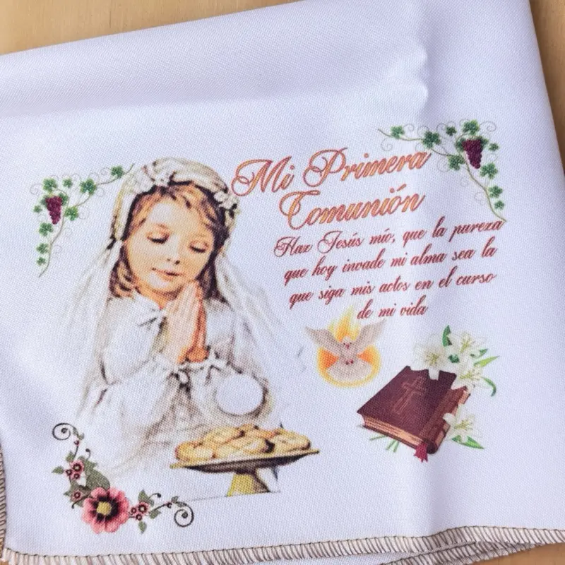 12pcs 10x10in Polyester Disposable Napkins - Special, Clean Memorable Tableware Favors for First Communion Primera Comunión Ceremonies