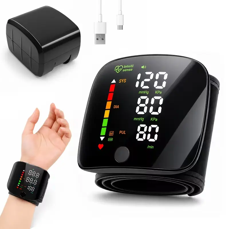 LED Wrist Blood Pressure Monitor -  Touch Screen Cuff,  ABS Material, Compact Design That Fits Easily into Everyday Bags, Carrying Case for Home Healthcare, Fit Self-Care Products Portable