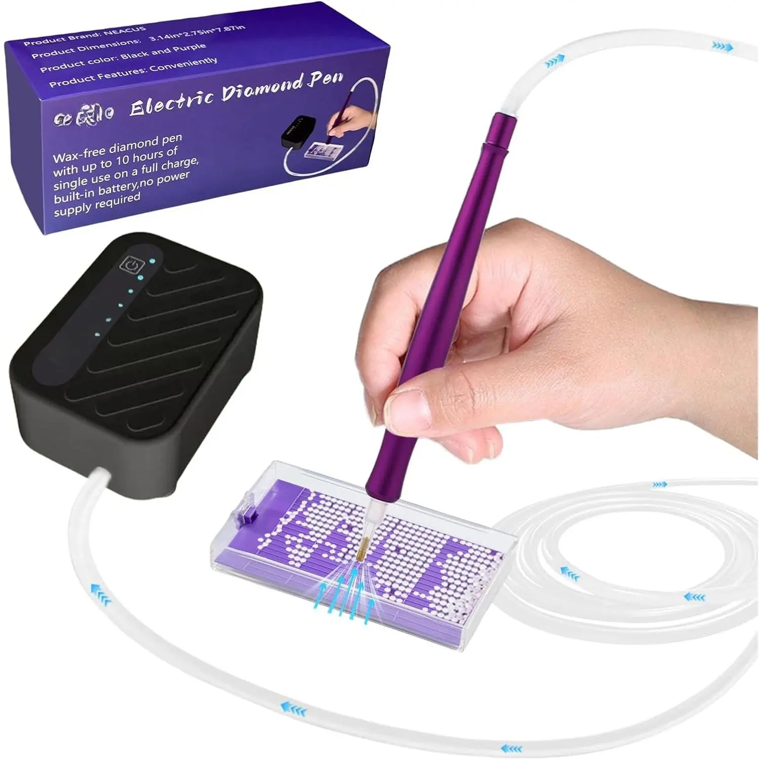 Electric  Art Pen, Vacuum  Art Pen Has Three Gears to Adjust According to Your Needs. You Can Hardly Hear Any Sound During Use, Allowing You to Immerse Yourself in Painting.
