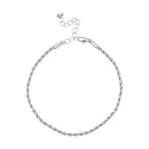 Arria Premium White Gold Tone Jewel Link Chain Anklet