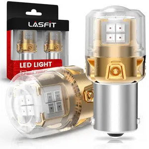 Lasfit Upgraded L2 Series 1156 1141 1003 LED Brake Tail Stop Parking Light Bulbs, 2-Pack Brilliant Red, Aluminum Alloy, High Brightness, Plug-N-Play (Not for Trucks)