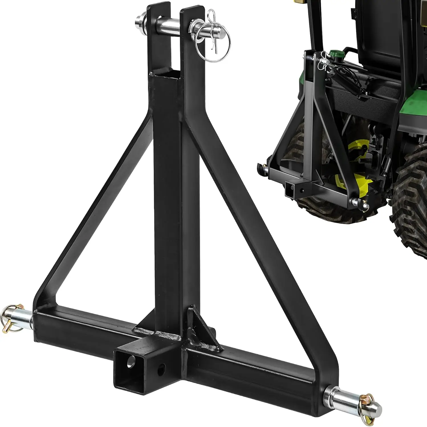 YITAMOTOR 3 Point Hitch Receiver with 2" Receiver Trailer Hitch for Tractor Category 1 Attachments for Kubota, BX, LM25H, WLM Tractor, NorTrac, Yanmar