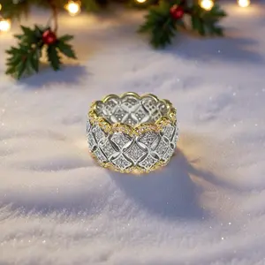 Charming Cubic Zirconia Ring for Women & Girls - Elegant Shiny Jewelry of Engagement & Weddings Rings - Thanksgiving & Christmas Gift for her Birthday