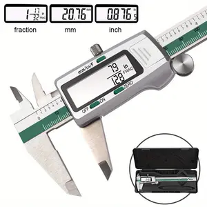 6-Inch Stainless Steel Digital Display Large LCD Display Ruler-Inch/Metric/Fraction Conversion, Suitable for DIY, Home and Professional Use Measuring Tools