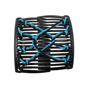 Shiny Rhinestone Beaded Hair Claws Magic Tuck Comb Updo Elastic Headwear Bun Ponytail Holder Beads Hair Combs Hair Styling Tools NONE