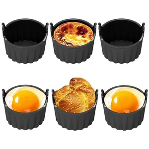 【Silicon Emolds】Silicone Mold for Air Fryer 6 Pcs, Reusable Non-Stick Silicone Egg Mold