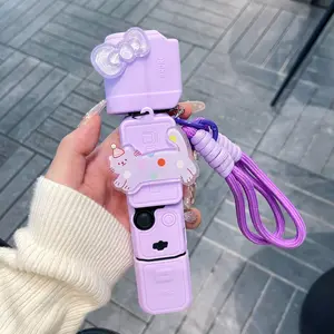 Cute Cartoon Glue Cat Silicone Camera Case, Ultra-Thin Soft Protective Cover for Dji Pocket3, Portable Handheld Tripod with Lanyard, Accessories, Protection