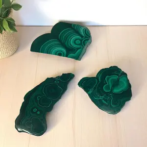 Double Sided Polished Malachite Slices, Malachite Slabs, Green Malachite