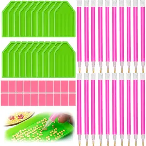 30PCS Diamond Art Painting Tools 5D Diamond Art Wax Accessories with 10 Drill Pen Grip Tray, Diamonds Painting Kits for Kids Adults DIY Paintings Crafts