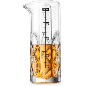 Final Touch Yarai Jigger - Precision Cocktail Mixing Tool with Spout for Drip-Free Pouring - Heavy-Duty Glass Construction - Classic Japanese Design - 3.4Oz / 100Ml Capacity (FTA7035) Product Specialties Inc.