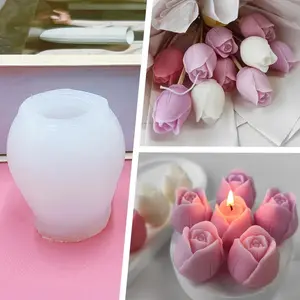 Tulip Shape Silicone Mold for Candle Making, Wax Melts & DIY Crafts, Floral Design, Home Decor Craft Supplies, Durable Silicone Mould