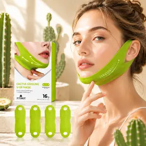 Cactus V-Lift Face Mask 4PCS | Jawline Tightening & Skin Firming Sheet Mask With Hydration Support Helps Improve Sagging Skin Puffiness And Face Contouring For Smooth Toned Looking Skin Gift Ready For Mothers Day Valentines Day And Holiday Skincare Gifts