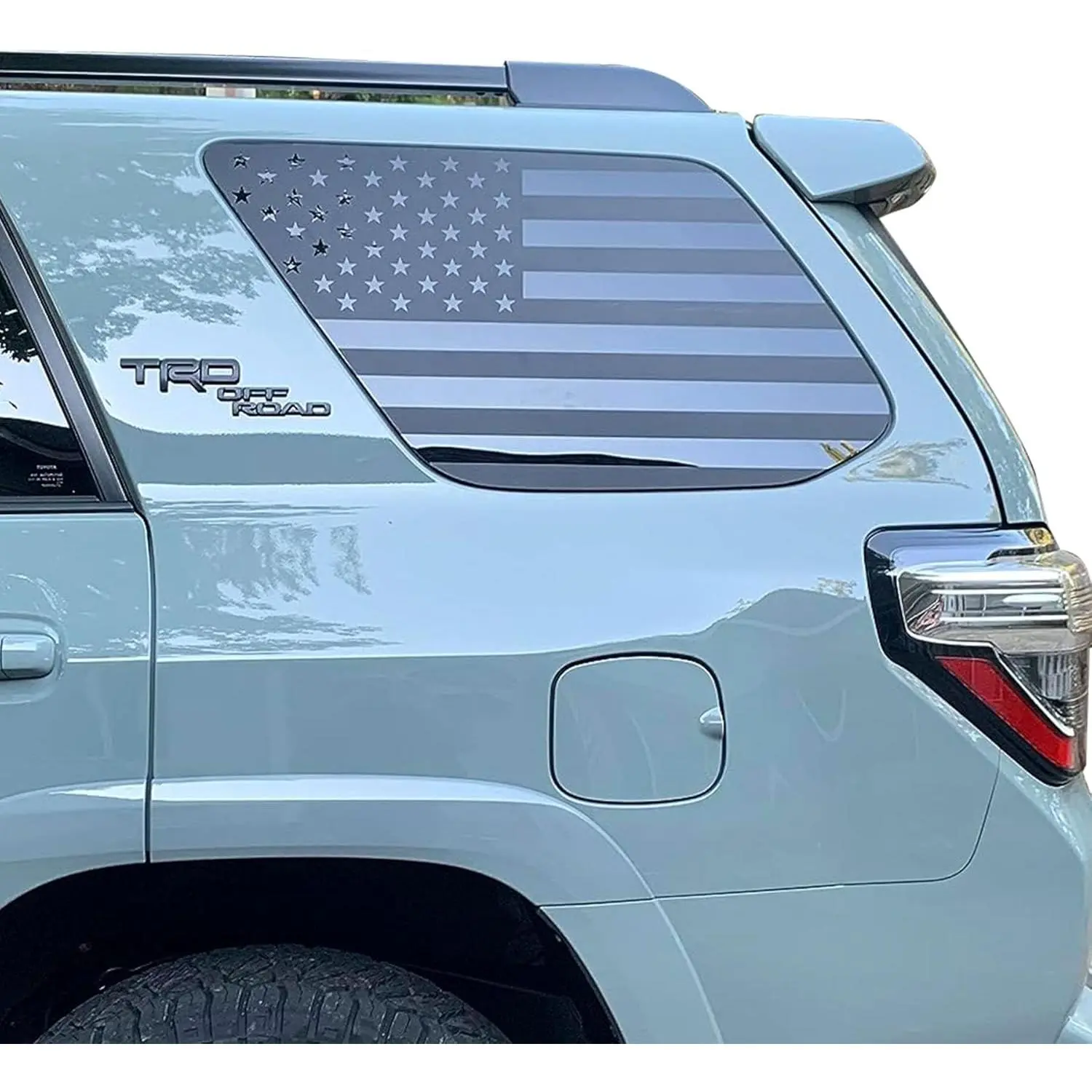Rear Window  Flag Decal Fits Toyota 4Runner 5th Gen 2010-2017 2018 2019 2020 2021 2022 2023 2024, Precut  Side Window Glass  Flag Vinyl Sticker Accessories(Matte Black)